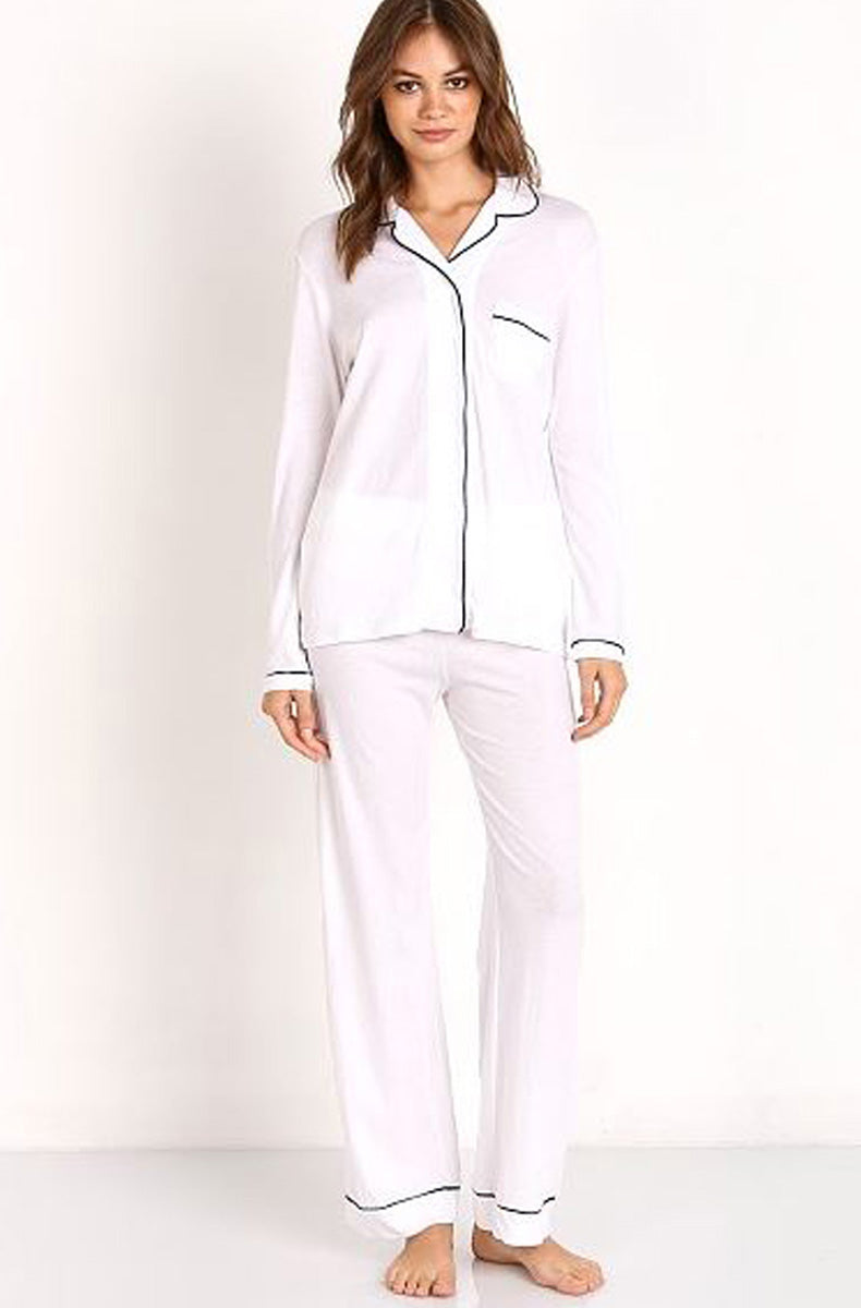 Only Hearts Women's Organic Cotton Piped Pajamas, White/Black, Small :  : Clothing, Shoes & Accessories