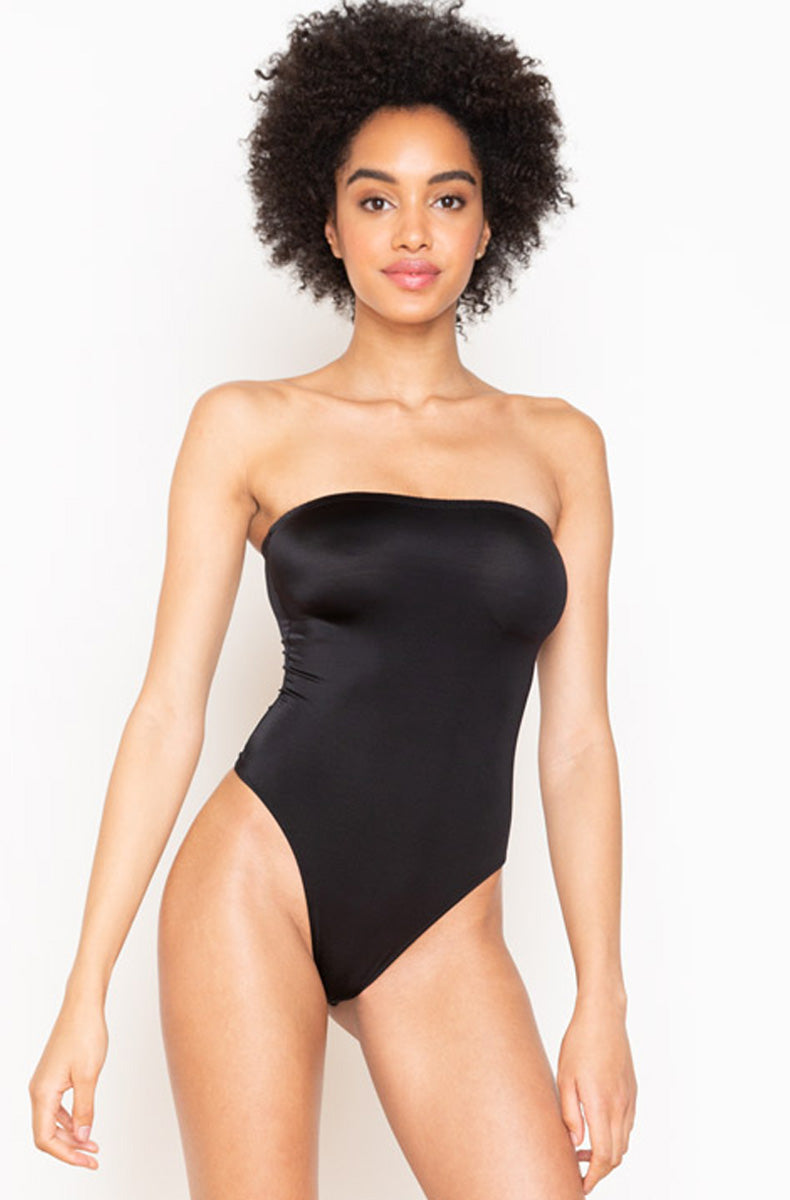 Only Hearts Women's Second Skins Low Back Thong Bodysuit, Black, Small at   Women's Clothing store