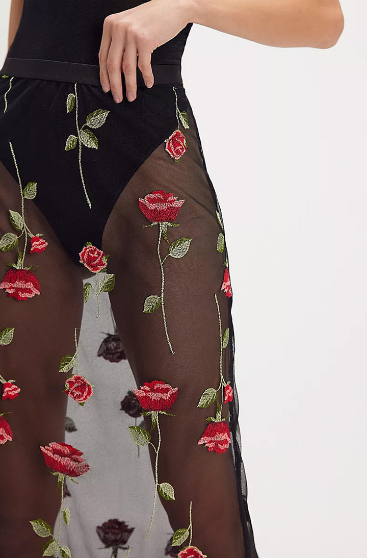 A Rose Is A Rose Pencil Skirt