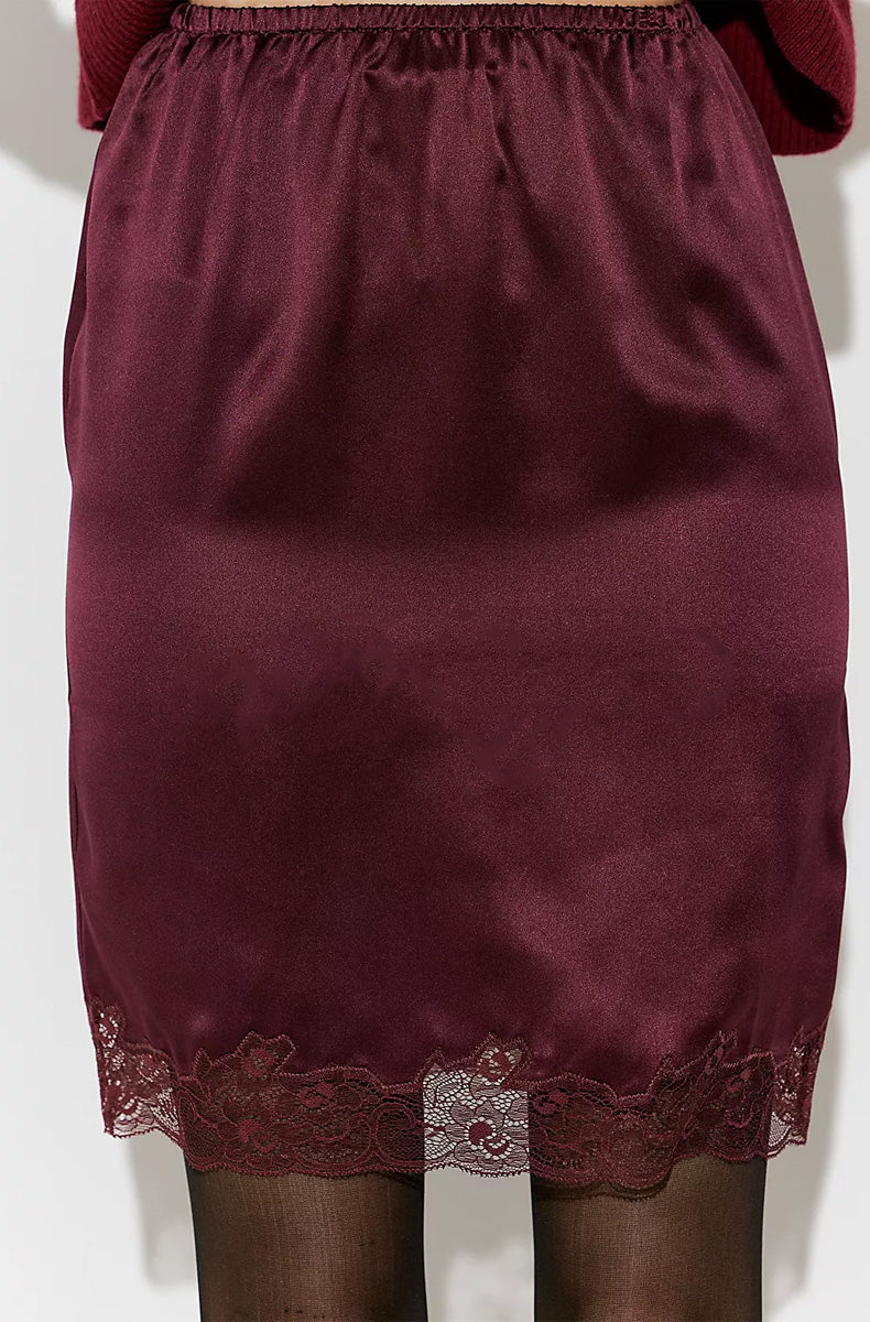 Silk Charmeuse Knee Length Skirt