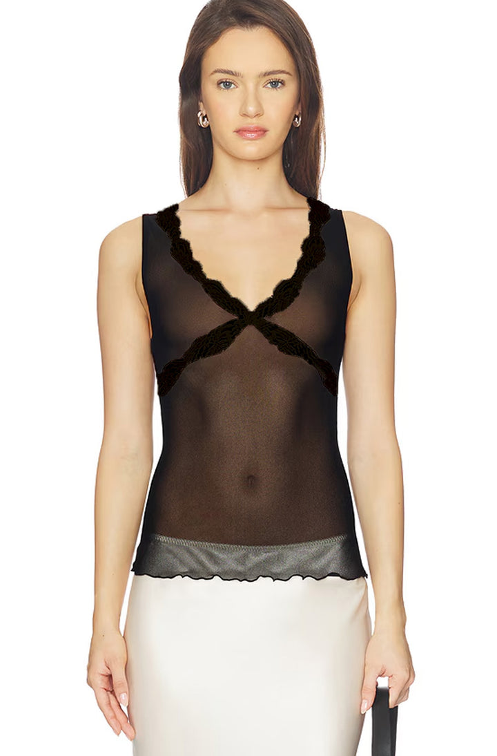 Tulle with Lace Empire Tank