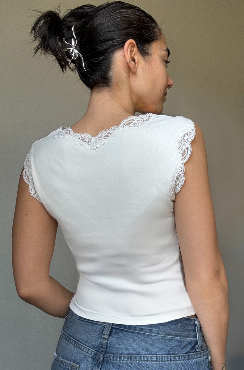 Delicious with Lace Drop Shoulder Tee