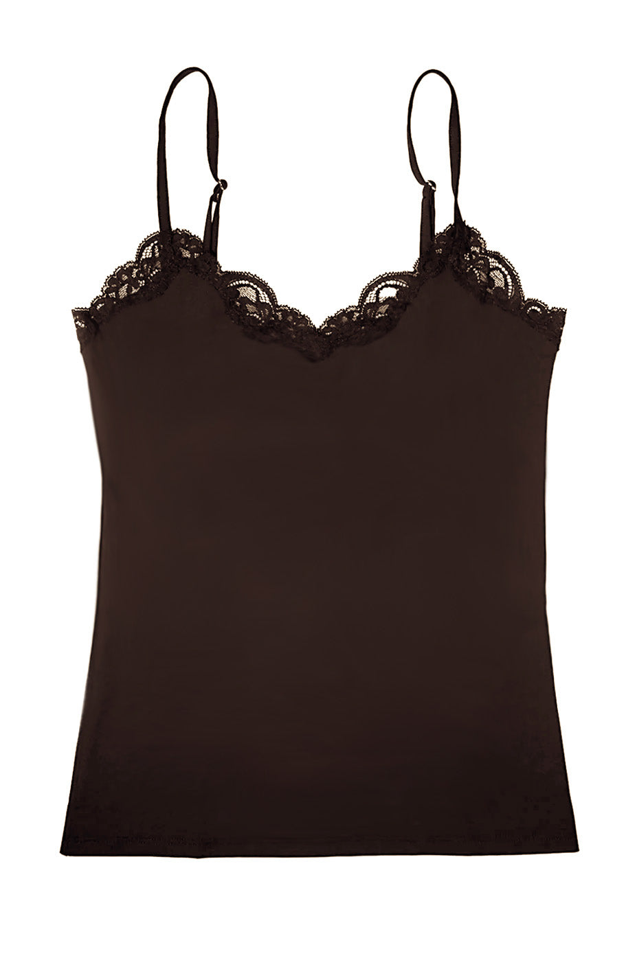 Delicious with Lace V Neck Cami Chocolate