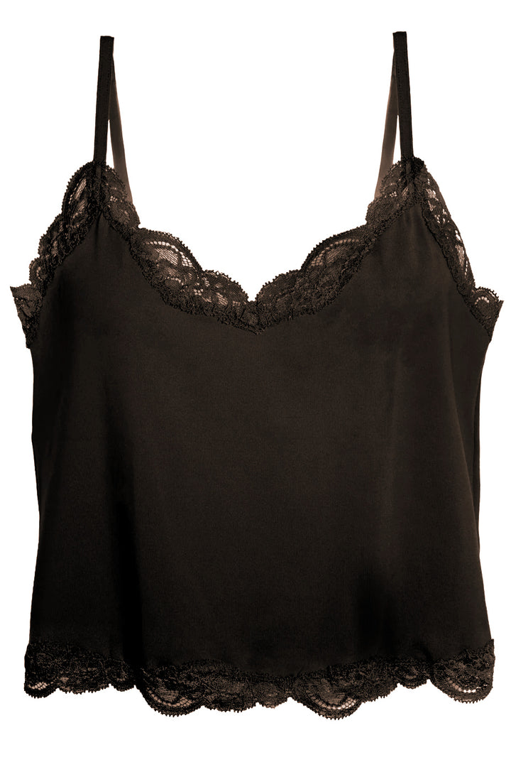 Delicious with Lace Crop Cami Chocolate
