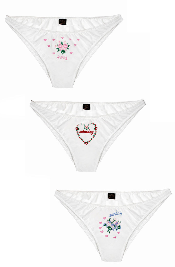 Long Weekend 3 Pack Embroidered French Bikinis