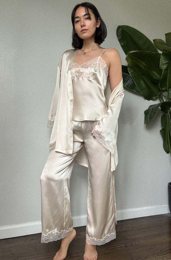 Silk Charmeuse Short Kimono