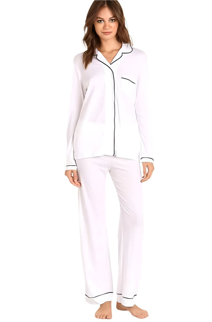 Organic Cotton Piped Pajamas