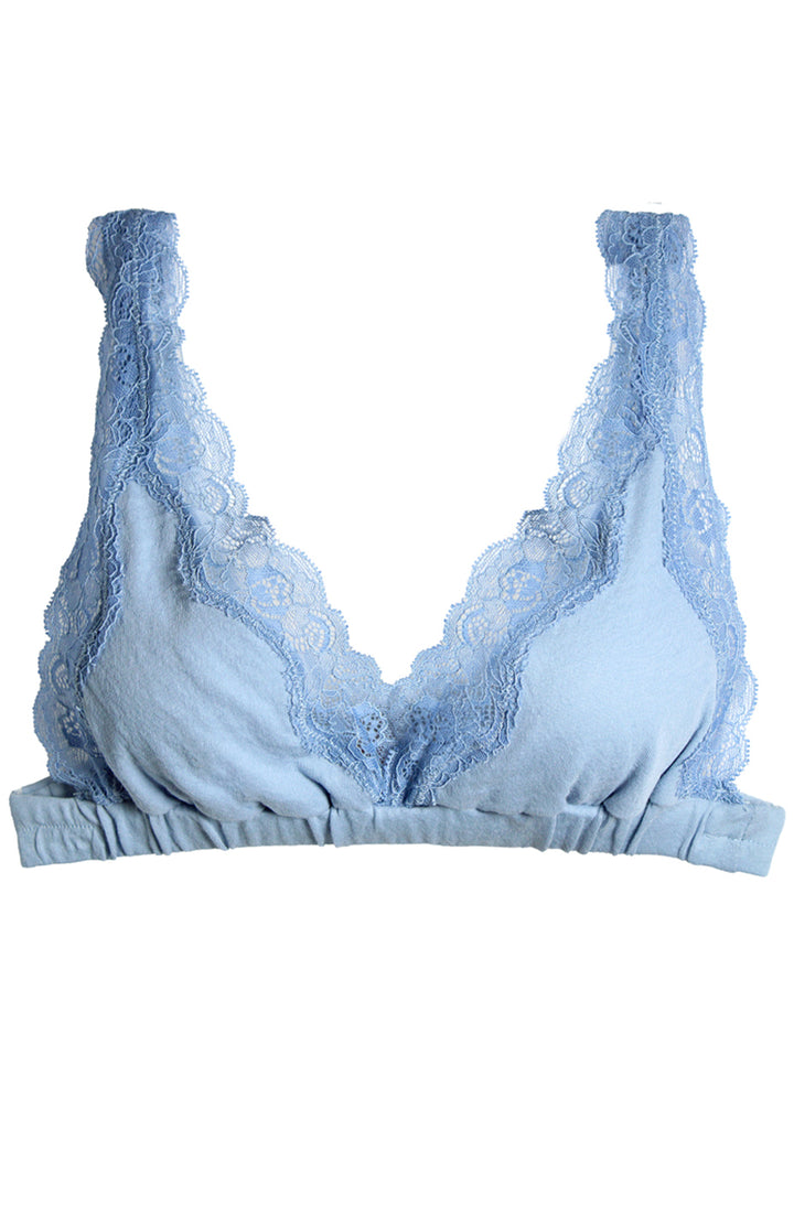 Organic Cotton High Point Bralette with Lace