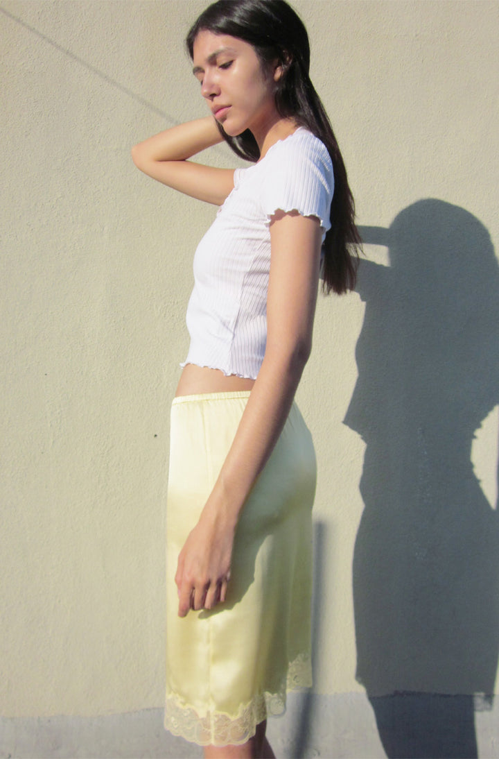Silk Charmeuse Knee Length Skirt
