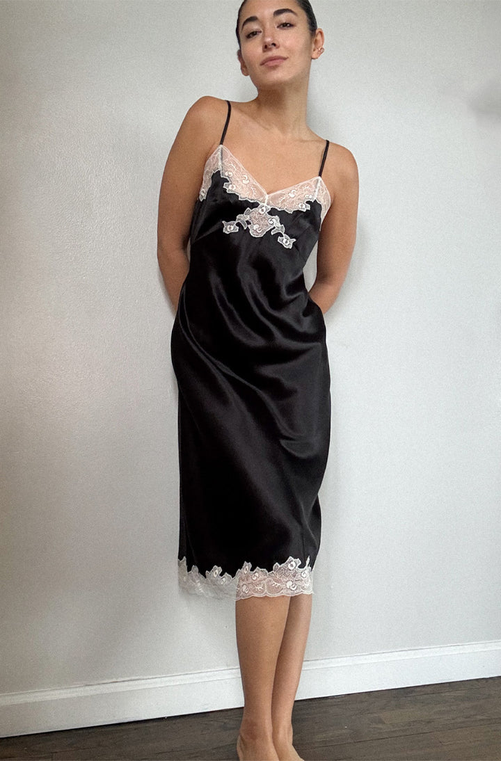 Silk Charmeuse Midi Slip