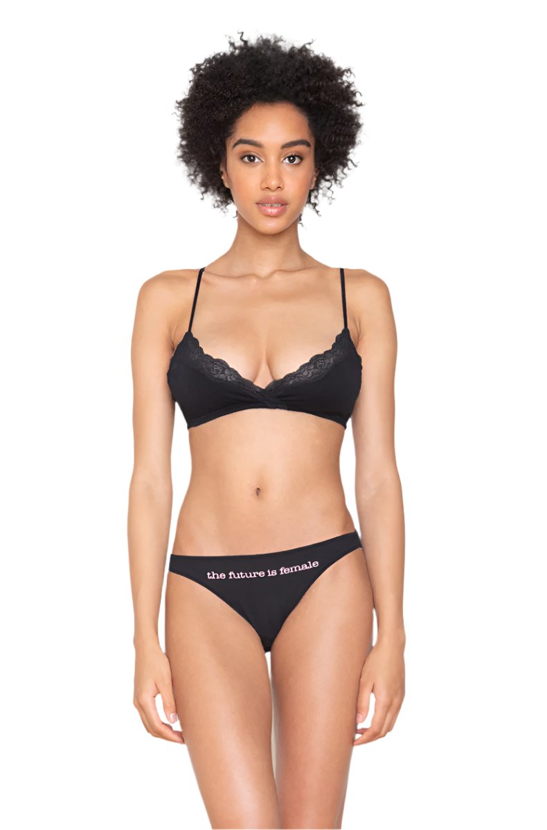 black wrap bralette