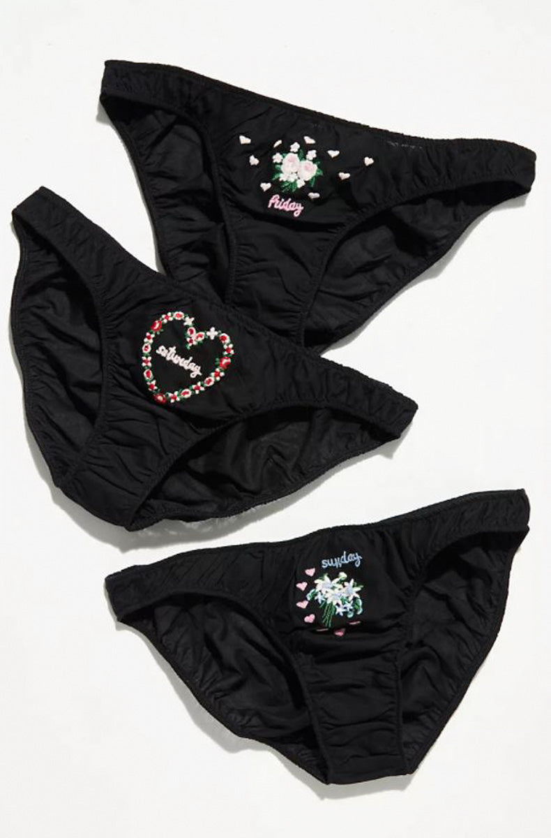 Long Weekend 3 Pack Embroidered Bikinis